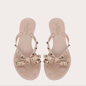 Valentino Rockstar Rubber Thong Sandal.